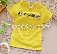 2016 boys Embossed Printed short sleeve t shirts summer boys clothing for wholesale