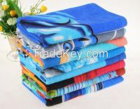 Hot sale high quality  Velour Reactive Printed beach towel for wholesale