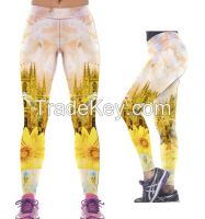 New Fashion Sublimation Printing Tight Woman Jogging Pants Yoga Pants
