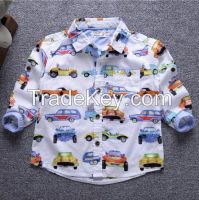 Kids Custom Clothing New Style Fashion Boys Fancy Printed Shirt For Wholesale 2016