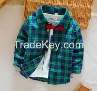 Kids Custom Clothing New Style Fashion Boys Checked Fannel Shirt For Wholesale