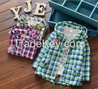Kids Custom Clothing New Style Fashion Boys Fancy Shirt with Hood For Wholesale 2016