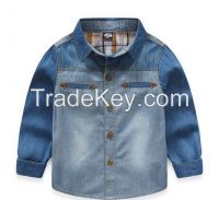 2016 fall winter baby boy shirt 2-7 years old boy Denim Shirt childrens clothes boys