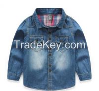 2016 New Style Denim Shirt for wholesale shirt 2-7 years old boy tops childrens clothes boys