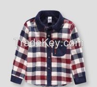 2016 fall winter baby boy shirt 2-7 years checked design shirt childrens clothes boys for wholesale