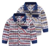 2016 Autumn winter baby boy shirt 2-7 years checked Design childrens clothes boys for wholesale