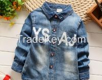 Kids Clothing New Style Fashion Boys Fancy Denim Shirt For Wholesale