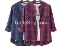 2016 Hot Sales Casual woman shirt,women checked Design Losse Fit shirt,Autumn Sale Wholesale