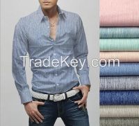 Men shirt in High density and high polyester cotton oxord shirt fabric manufacturer on wholesale