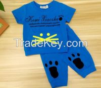 Summer seasonNewest version100% pure cotton children clothing sets for wholesale