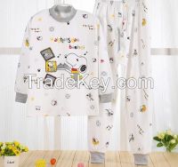 Wholesale 100% cotton cartoon printed family pajamas child clothes set