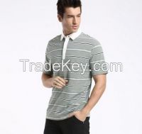 Stripe design washable durable cheap cotton stripe t shirt men Factory wholesale stocks in china