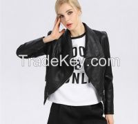 2016 high quality leather moto jacket custom design women bike jacket for wholesale