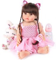 18 Inch Reborn Baby Dolls Silicone Full Body Handmade Realistic Lifelike Newborn Dolls Girls for Christmas Reborn Gift