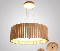 Top sales wood round indoor pendant light with modern style