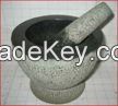 Gray Granite Mortar and Pestle for Chef or Home Kitchen