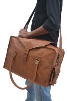 Handmade Goat Leather Duffel Sports Traval Luggage Gym Tote Carry On Duffle