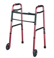 Folding Walker with 5'' wheels Red color