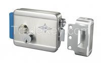 Stainless Steel Lock with button, chrome-plated brass cylinder