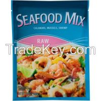 Raw frozen frozen mix of sea food