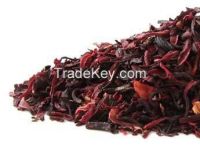 dried hibiscus flower tea cut 