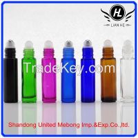 Empty 10ml Roll On Bottles Clear Glass Refillable Perfume Oil Lip Balm Colors