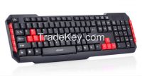 Wired USB or PS/2 Multimedia Keyboard, 10 Hot Keys on Both Sides and Water-resistant Keypad