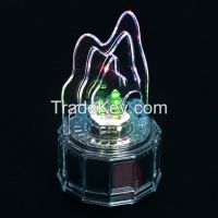 Favorable Acrylic Forest And Train Scene Music Box With Led Light, Wind Up Music Box With Custom Music