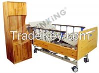 electrical bed with motor and control panel in locking function