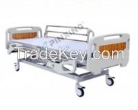 electrical hospital bed in 3-functions with lockable and detachable PP head & foot boards.