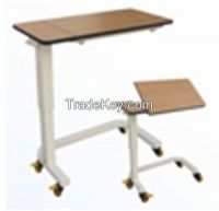 movable dining table with wooden board and steel frame