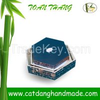 hecxagonal bamboo serving  tray inlaid coconut shell ( Skype: hangleknn_1)