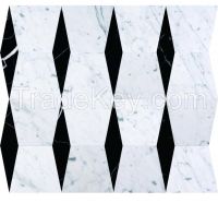 Carrara White and Black Marquina Mosaic