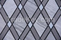 Silver Wood Striation Elegant Mosaic