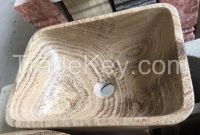 Wash Basin marble wash basin Grey marble basin Chinese  marble wood grain yellow