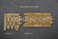 English Walnut Rhomboid Border Marble Moldings and Liners