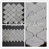 Carrara white marble lantern shape mosaic tile polished