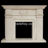 Beige Marble Fireplace