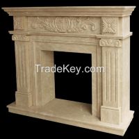 Natrual Marble Natural Stone Beige Marble Fireplace