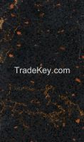 Calacatta vein black with gold chip color artificail stone quartz slab