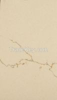 Calacatta vein beige color artificail stone quartz slab