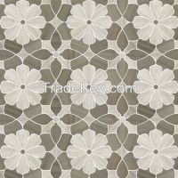 Striation Elegant  and SStriation Elegant  and Silver Serpeggiant Flower Shanpe Marble Mosaic