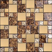 Gold Foil  mosaic ,Gold chips mixed, metal tile , glass mosaic