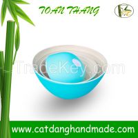 Bamboo bowl with various colors, 100% handmade in Vietnam