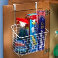 cabinet storage basket, over cabinet basket, basket, cabinet hanging basket