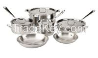 All-Clad - Stainless Steel Cookware Set, 10 piece - Stainless Steel The All-Clad Stainless Steel 10-Piece Cookware Set provides the pieces essential for day-to-day cooking. For browning and searing a range of foods, use the fry pan or saut