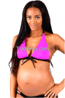Hot Pink Bust Enhancer Maternity to Nursing Bikini Top
