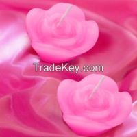 Floating Candle with flower shape and rose flavor china made