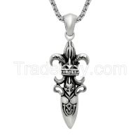 Retro-style titanium steel pendant, find sword shape.