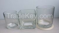 Glass  Round Square Candle Cups Drinking Cups